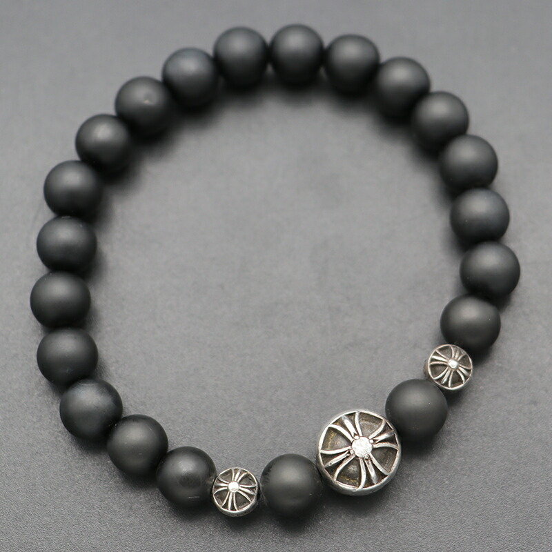 売約済 正規品 クロムハーツ 8mm オニキス ブレスレット BEAD クロス CHROME HEARTS クロムハーツ BEAD 8mm ビーズ ブレスレット