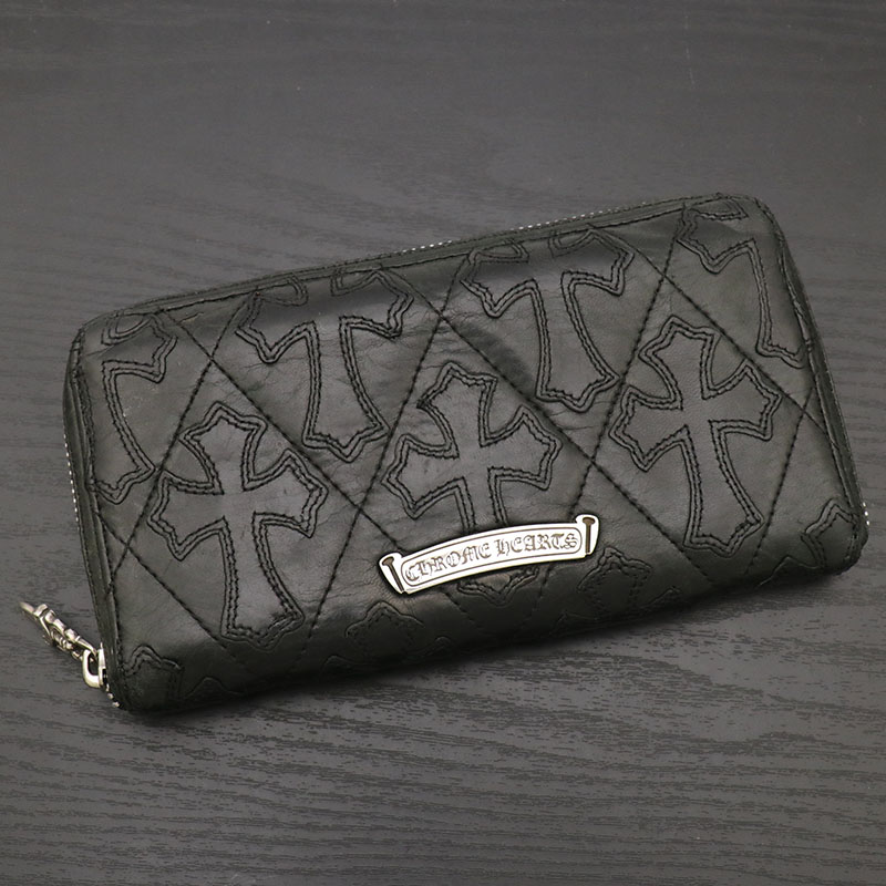 クロムハーツ【CHROMEHEARTS】REC F ZIP QUILTED/キルト/セメタリークロス/ラウンドファスナー財布/レックウォレット/REC/キルティング【中古】141859|ブランド鑑定団