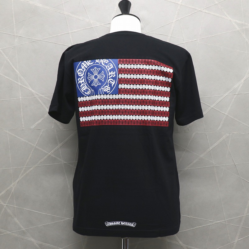 楽天市場】CHROME HEARTSクロムハーツバック星条旗Tシャツblack