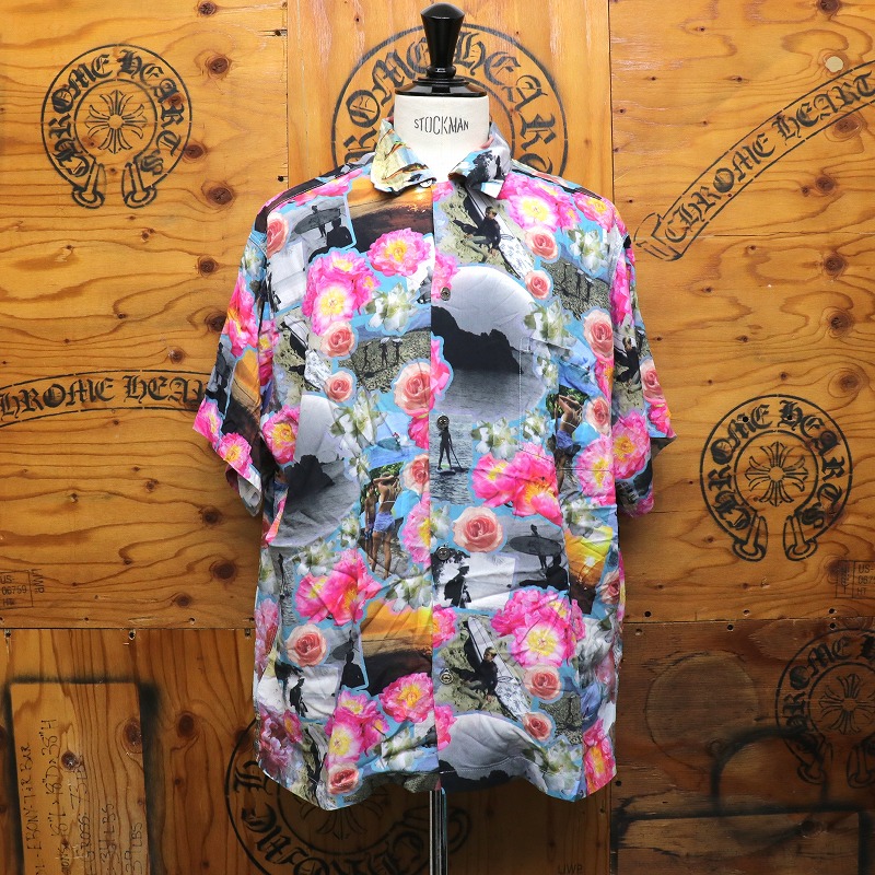 クロムハーツ【CHROMEHEARTS】 ALOHA SURF SHIRTS MULTI/総柄人絹プルオーバー/アロハシャツ/半袖/XXL大きさ【中古】14346