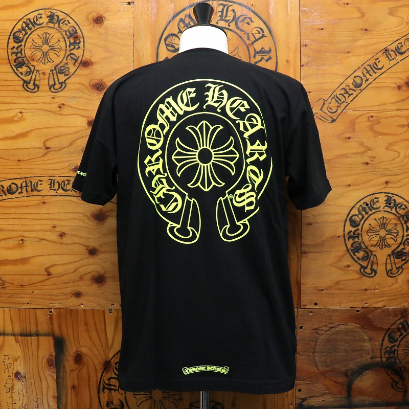 クロムハーツ【CHROMEHEARTS】ホースシュープリント/ポケットTシャツ/イエロープリント/ブラック/Lサイズ【中古】142477｜ブランド鑑定団