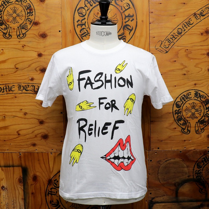 クロムハーツ【CHROMEHEARTS】FASHION FOR RELLEF/グラフィックプリントTシャツ/ホワイト/Mサイズ【中古】142454｜ブランド鑑定団