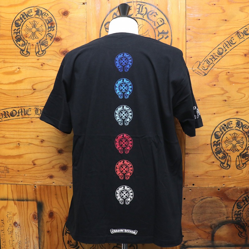 クロムハーツ【CHROMEHEARTS】マルチカラー/ホースシュープリント/ポケットTシャツ/ブラック/XLサイズ【中古】113046｜ブランド鑑定団 82,489円