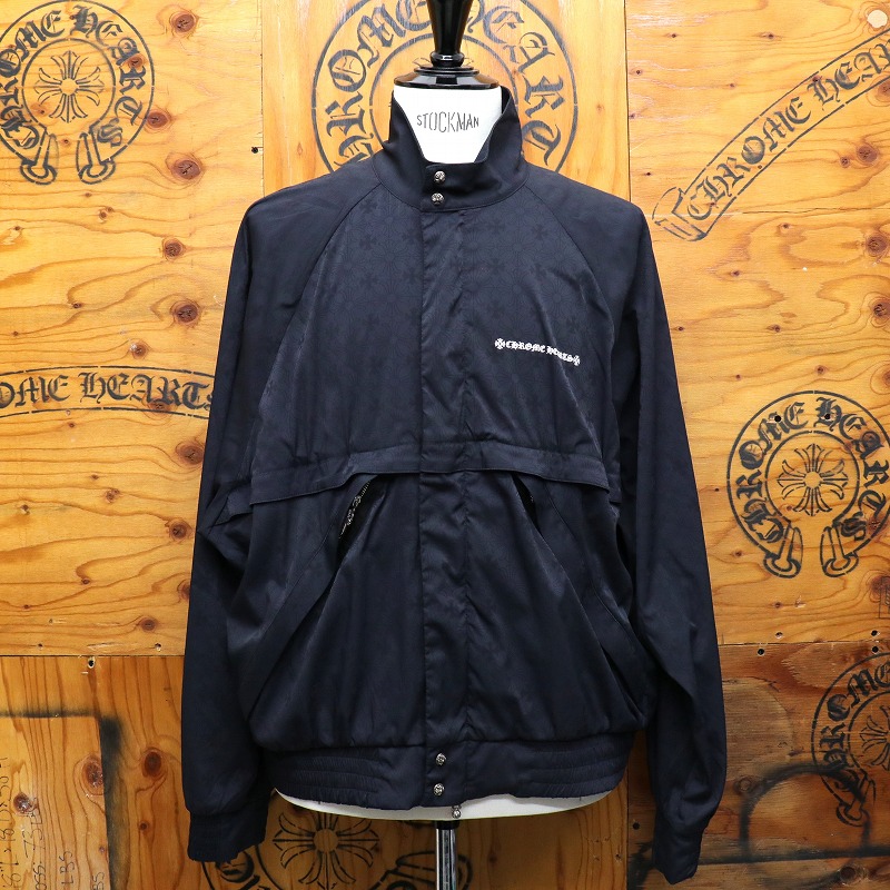 クロムハーツ【CHROMEHEARTS】 U MATCH POINT NYLN / 擦り付け木尖んがり/ナイロン上衣 / 貨物自動車上衣 / ダガージップ /CHつけ加える総柄/L大きさ【中古】142485