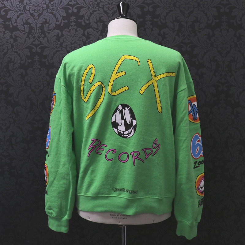 クロムハーツ【CHROMEHEARTS】matty boy/マティボーイ/PPO SEXRCD GRN SWTSHRT/グラフィックプリントスウェット/緑であること/L大きさ【中古】13765