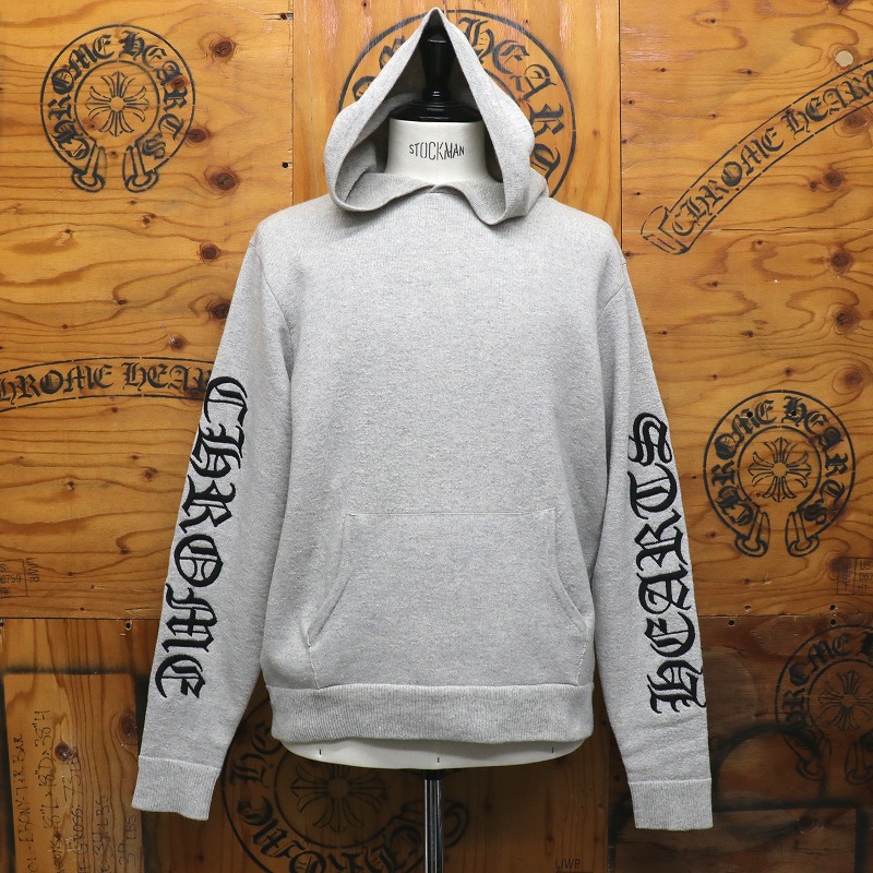 クロムハーツ【CHROMEHEARTS】【カシミア】U LIFE SENTENCE /袖ロゴ刺繍/プルオーバーパーカー/グレー/Sサイズ【中古】142448|ブランド鑑定団