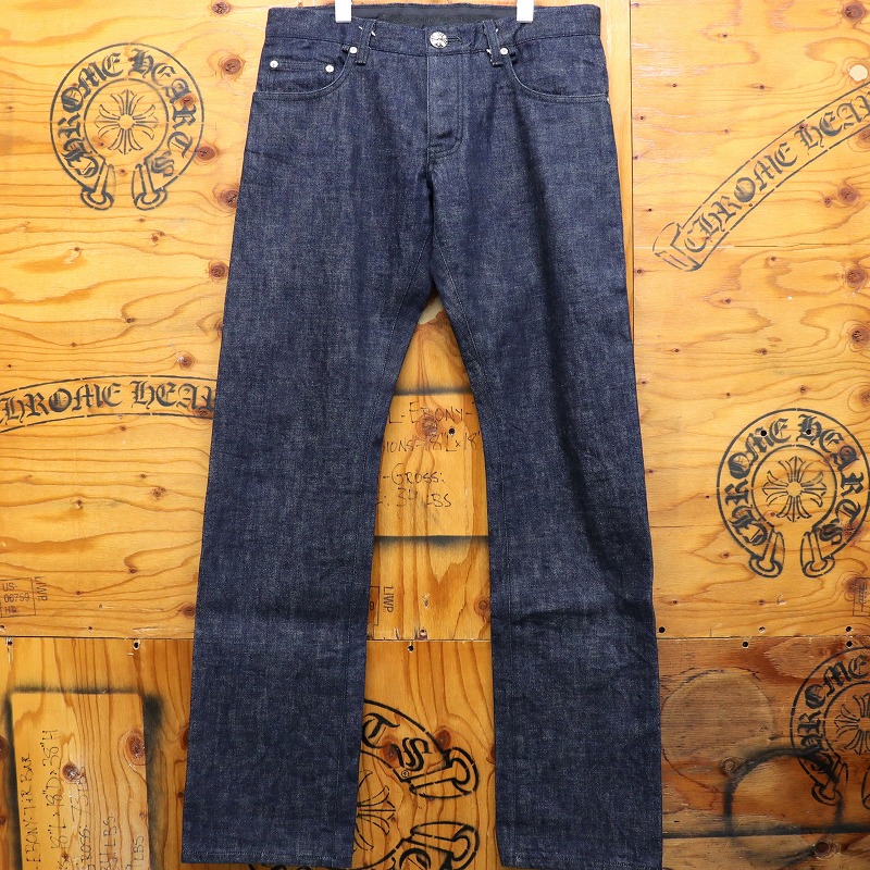 クロムハーツ【CHROMEHEARTS】ジーンズズボン下/クロスボールボタン/引っ切りない/インディゴ/32in【中古】141443