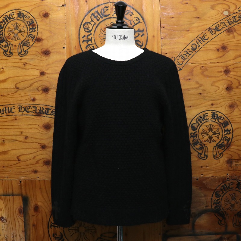 クロムハーツ【CHROMEHEARTS】【カシミール】セメタリークロスパッチ/カシミヤ編み物/黒いこと/L大きさ【中古】131978