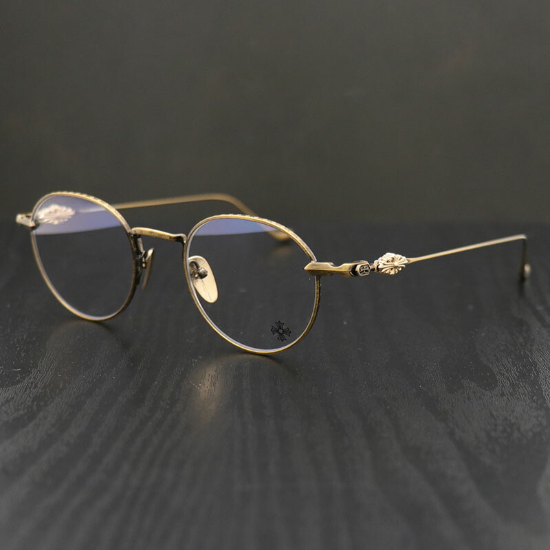 クロムハーツ 【CHROMEHEARTS】 伊達眼鏡 / VAGIDICTORIAN III / フローラルクロス / ゴールド / 48□21-148【中古】141852