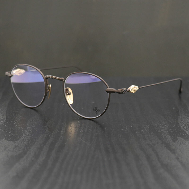 クロムハーツ 【CHROMEHEARTS】 伊達眼鏡 / VAGIDICTORIAN III / フローラルクロス / 赤銅色×ゴールド / 48□21-148【中古】141853