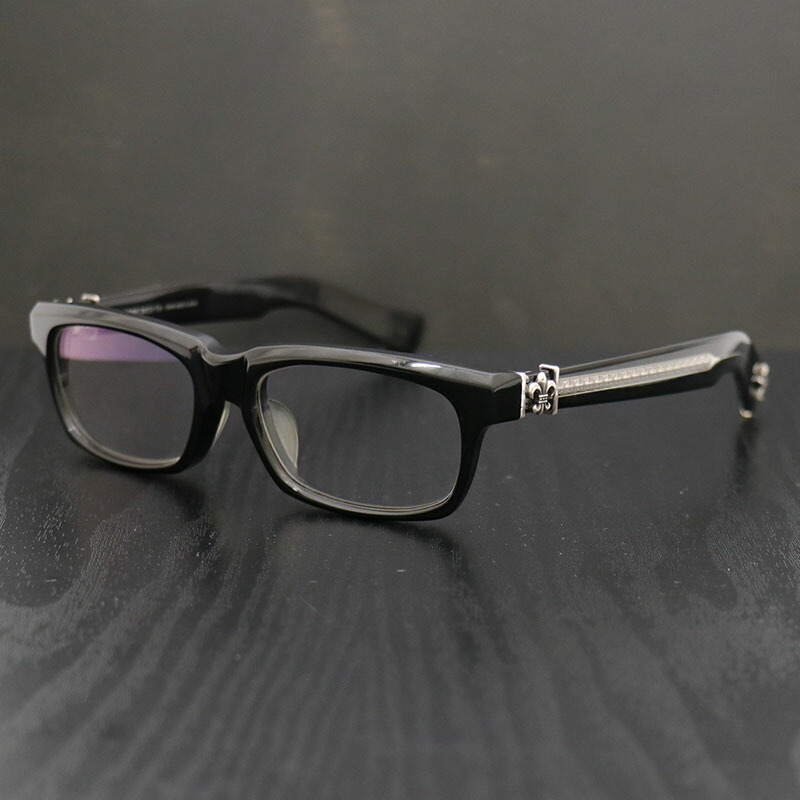 クロムハーツ 【CHROMEHEARTS】伊達眼鏡 / SPLAT-A / BS太陽フレア/ 黒いこと×しろがね色/55ロ17-143【中古】141989
