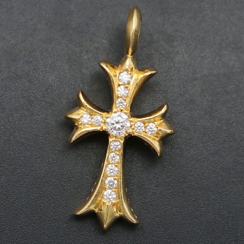 クロムハーツ22K タイニークロス CHROME HEARTS DOUBLE TINY CH CROSS 22K PAVE クロムハーツ ダブル