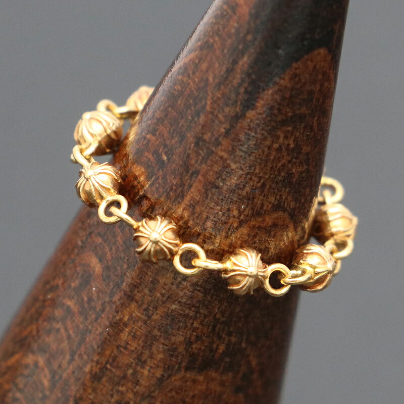 クロムハーツ【CHROMEHEARTS】【22K】ミニクロスボール/ビーズリング/3.57g/約10号【中古】142690|ブランド鑑定団