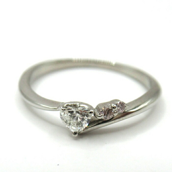 レディース【中古】 　ダイヤモンドリング 　Ｐｔ９５０　Ｄ０．１／０．０２ｃｔ 　プラチナ　ダイヤモンド 　約＃１０　約１０号 　指輪　仕上げ済 【楽ギフ_包装選択】