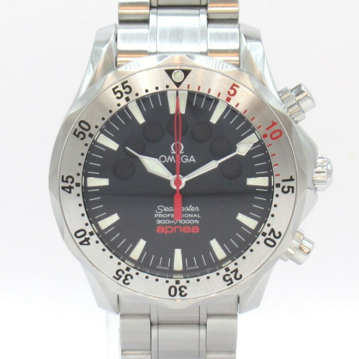 メンズ時辰儀【中古】 ＯＭＥＧＡ ゼロ シーマスター アプネア クロノグラフ ２５９５．５０ 自動小銃一巻き メーカーコンプリートサービス済み【楽ギフ_荷拵えより分ける】