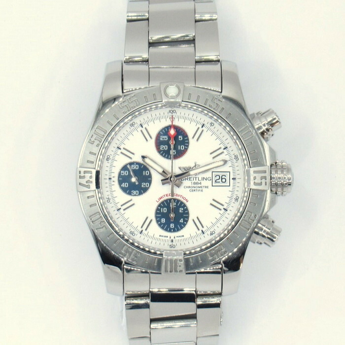 メンズ時計【中古】 　ＢＲＥＩＴＬＩＮＧ　ブライトリング 　アベンジャー２　Ａ１３３８１３Ｋ 　クロノグラフ 　自動巻き　白文字盤 　日本限定　５００本 【楽ギフ_包装選択】