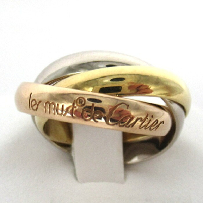 【中古】　ＣＡＲＴＩＥＲ　カルティエ　トリニティリング　Ｋ１８　ゴールド　＃４８(刻印)　約７．５号(実寸)　仕上げ済み【楽ギフ_包装選択】｜質屋かんてい局上尾駅前店