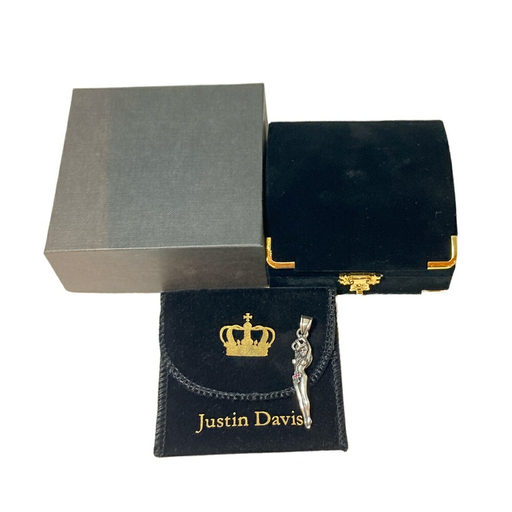 【中古】JustinDavisジャスティンデイビスSPJ116ダンシングガールルビーSV925シルバーネックレストップメンズレディースアクセサリージュエリーUSED-B質屋かんてい局加古川店A22-0960009