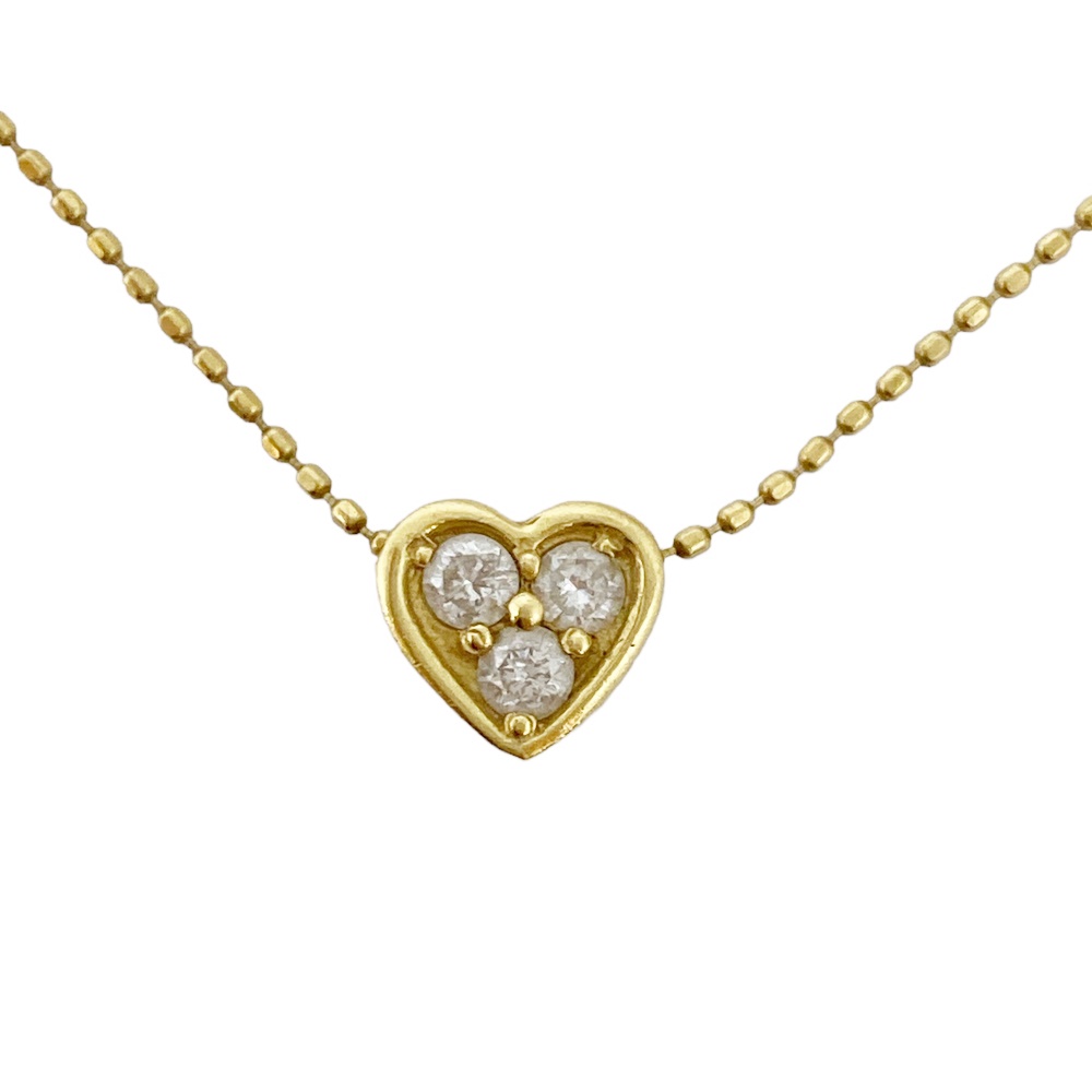 【中古】ハートモチーフダイヤモンドネックレス K18/D0.17ct アクセサリー ジュエリー レディース USED-B 質屋 かんてい局 加古川店 A22-1484 005｜質屋かんてい局 加古川店 47,880円