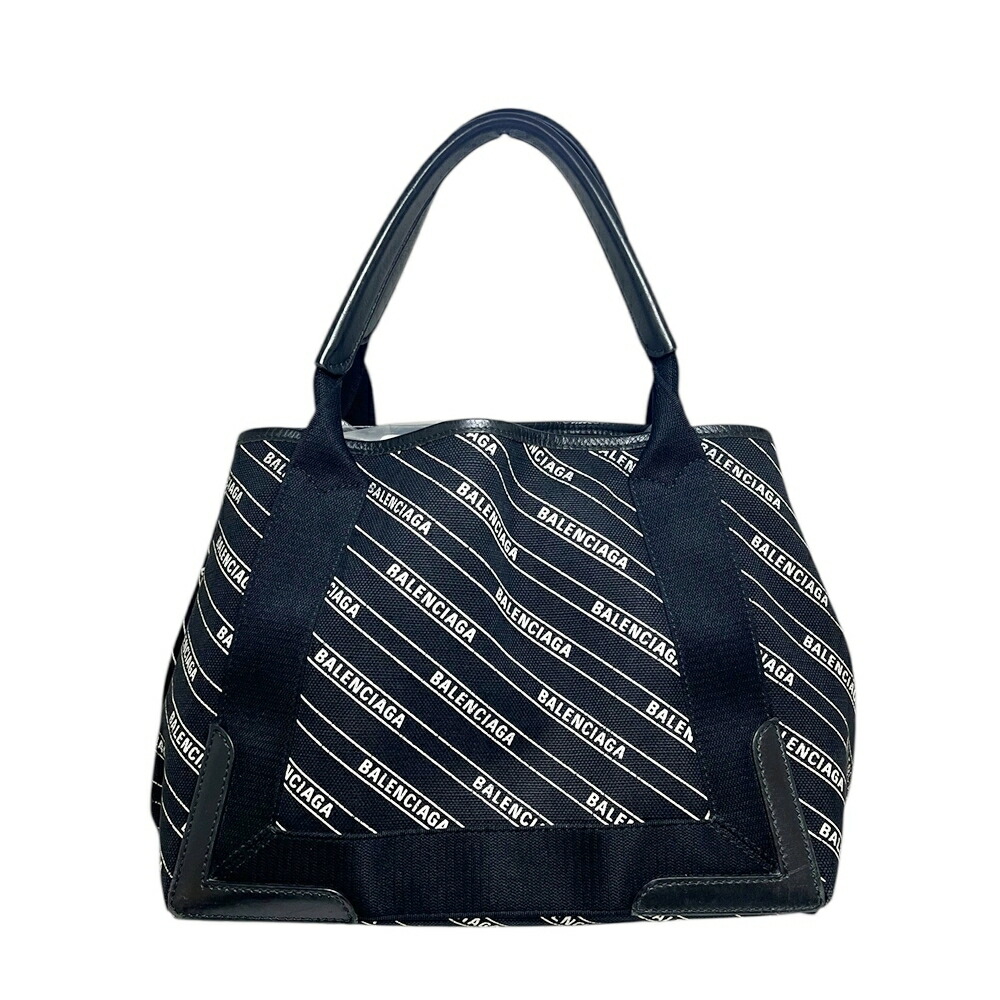 BALENCIAGA【バレンシアガ】339933-1000 X 002128 ネイビーカバスS キャンバス/レザー ブラック/ホワイト トートバッグ ハンドバッグ 鞄 かばん レディース メンズ【中古】 USED-AB 質屋 かんてい局 加古川店 A25-2621 004｜質屋かんてい局 加古川店 40,170円
