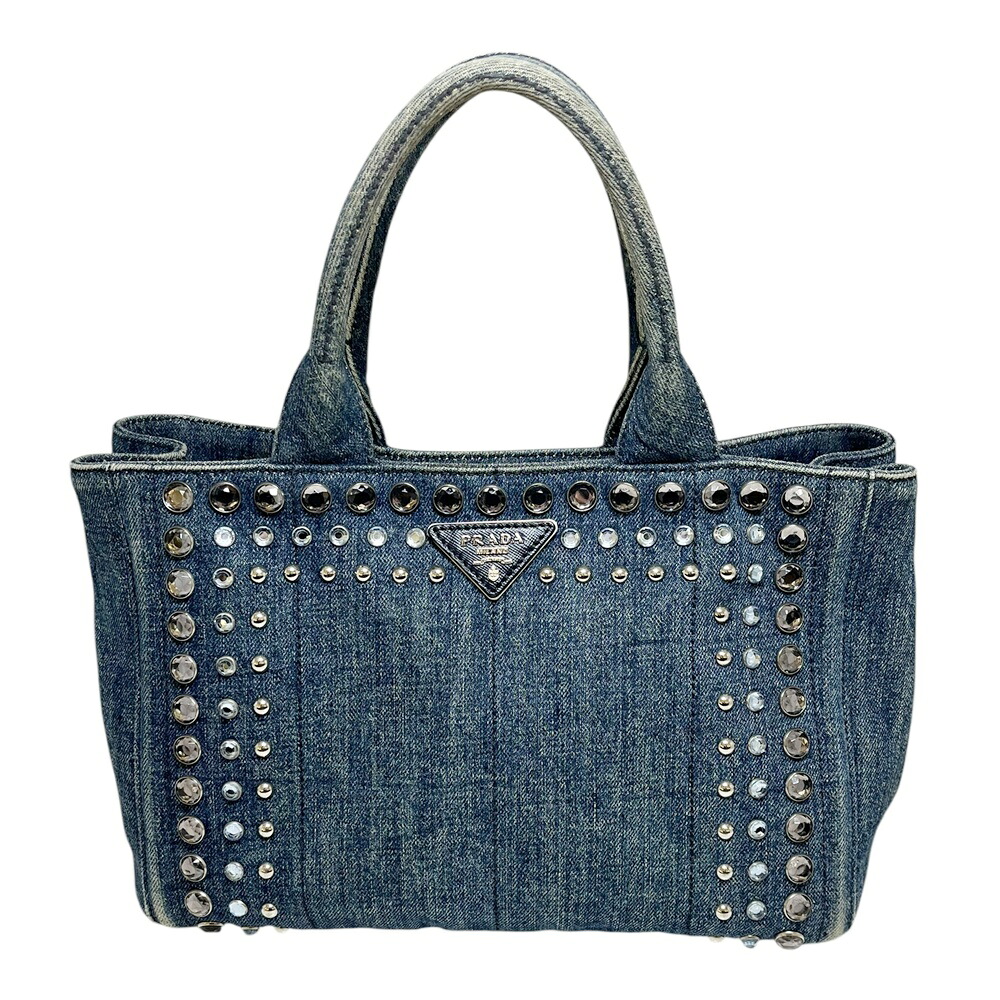 PRADA【プラダ】 B24390 カナパミニ デニム ブルー ハンドバッグ ショルダーバッグ 鞄【中古】USED-A 質屋 かんてい局 加古川店 A26-0134 008