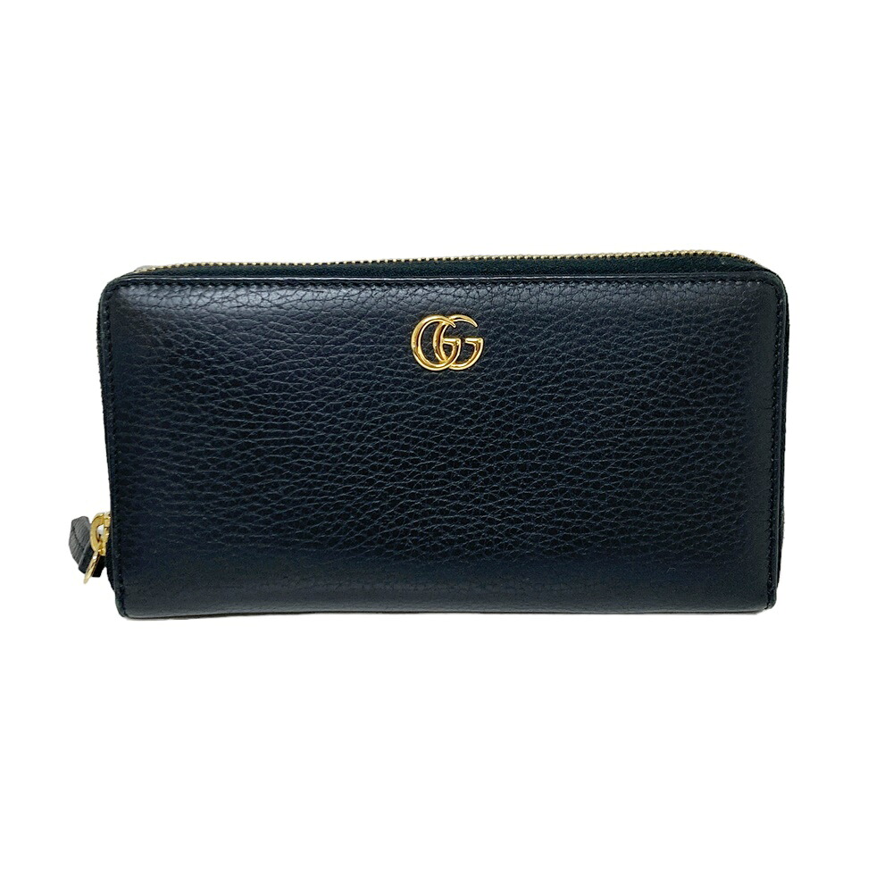 GUCCI 【グッチ】 456117 584046 GGマーモントレザー ジップアラウンドウォレット ラウンドファスナー 長財布 ブラック レザー アコーディオンウォレット 【中古】 USED-A 質屋 かんてい局 加古川店 A24-0510 006｜質屋かんてい局 加古川店