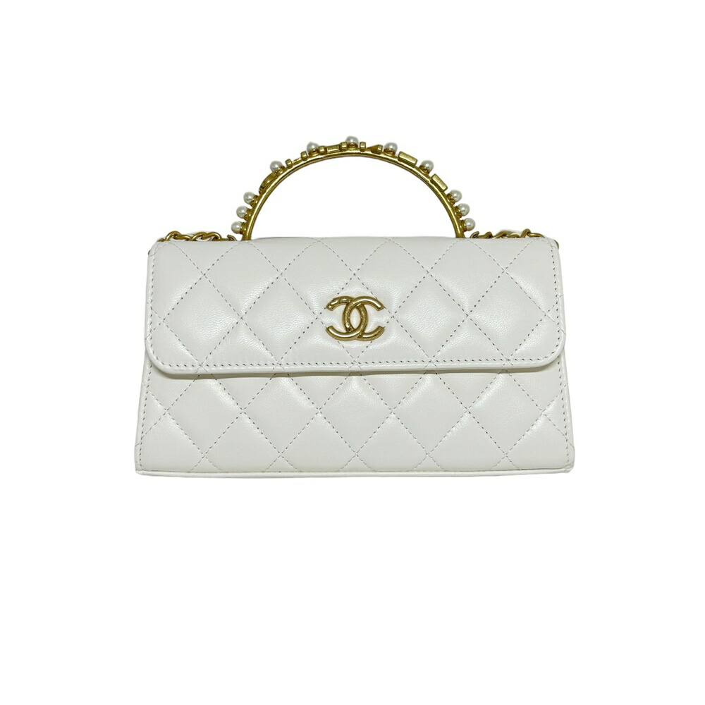 シャネル 23P トップハンドルフラップバッグ20cm クリーム シャネル 23P トップハンドルフラップバッグ20cm クリーム