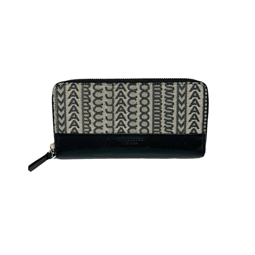 MARC JACOBS 【マークジェイコブス】S180M12FA22 261 ザ・モノグラム ジャガードウォレット 長財布 ラウンドファスナー レディース 財布 ベージュ系 ブラック ユニセックス 【中古】 USED-B 質屋 かんてい局 加古川店 A24-0864 006