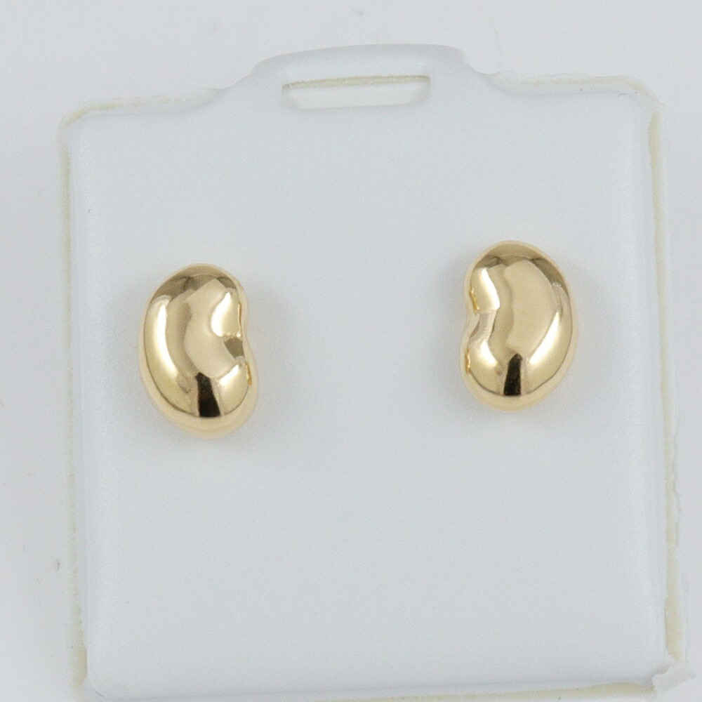 ★ K18 ビーンズピアス 大 18金 18k ビーンズ 豆 つけっぱなし 華奢 ☆ K18 ビーンズピアス 大 18金 18k ビーンズ 豆 つけっぱなし 華奢