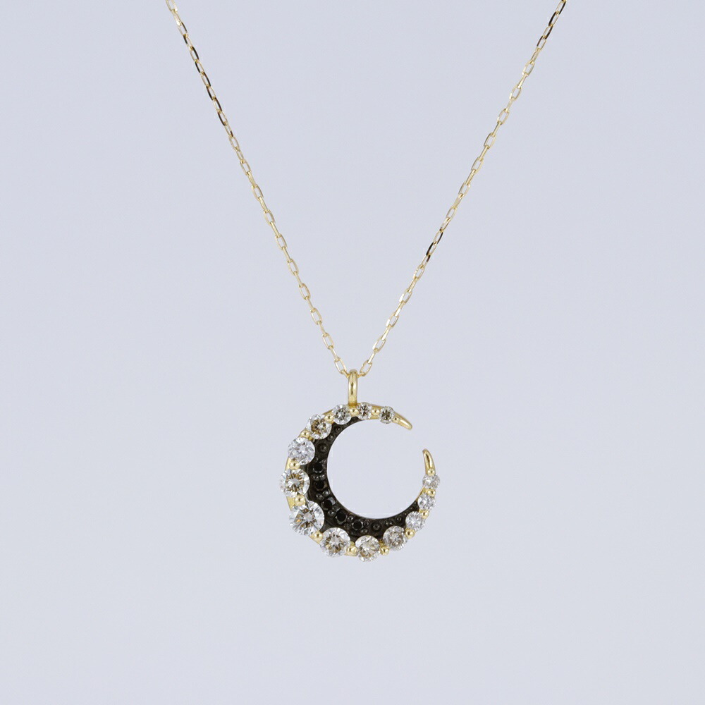 【新品】K18ダイヤモンド三日月ネックレス K18/D0.32ct 0.03ct チェーンサイズ約26cm 質屋 かんてい局加古川店 A24-0289 001｜質屋かんてい局 加古川店 59,895円
