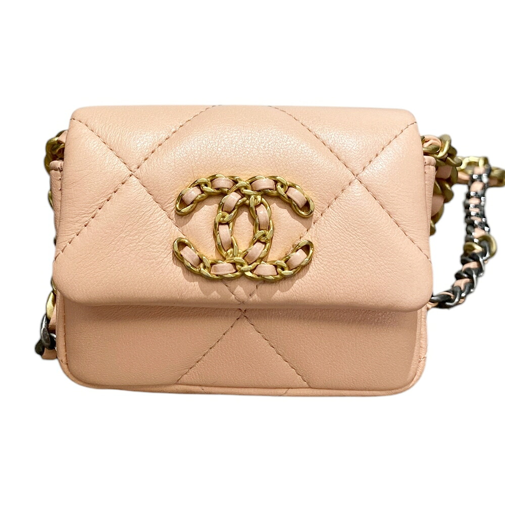 CHANEL【シャネル】CHANEL19 下げ翼 三尺帯御徒面子 鞄 かばん 子ヒツジひと肌 【中古】 USED-SA 一六銀行 かんてい局 加古川店 A25-0250 005