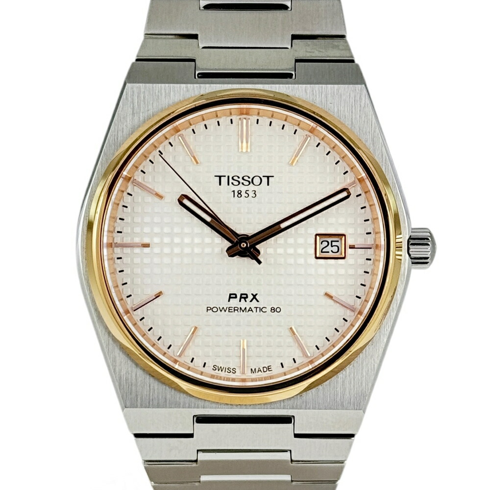 TISSOT 【ティソ】 T137.407.21.031.00 PRX パワーマティック80 メンズウォッチ 腕時計 自動巻き 機械式時計 デイト表示 裏スケ 100m防水 ステンレス ホワイト文字盤 パワーリザーブ約80時間 【中古】 USED-B 質屋 かんてい局 加古川店 A2500382 007