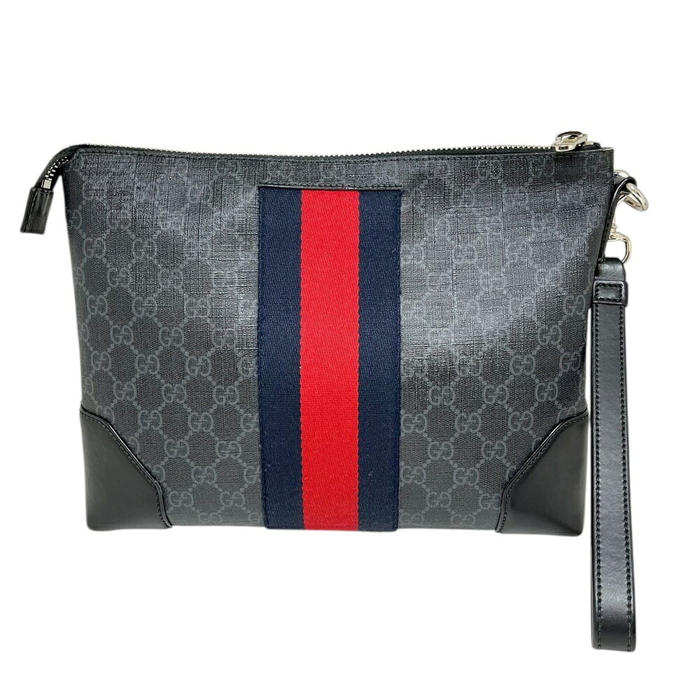 GUCCI【グッチ】523603 クラッチバッグ GGスプリームキャンバス ブラック セカンドバッグ メンズ 【中古】 USED-B 質屋 かんてい局 加古川店 A25-0916 008