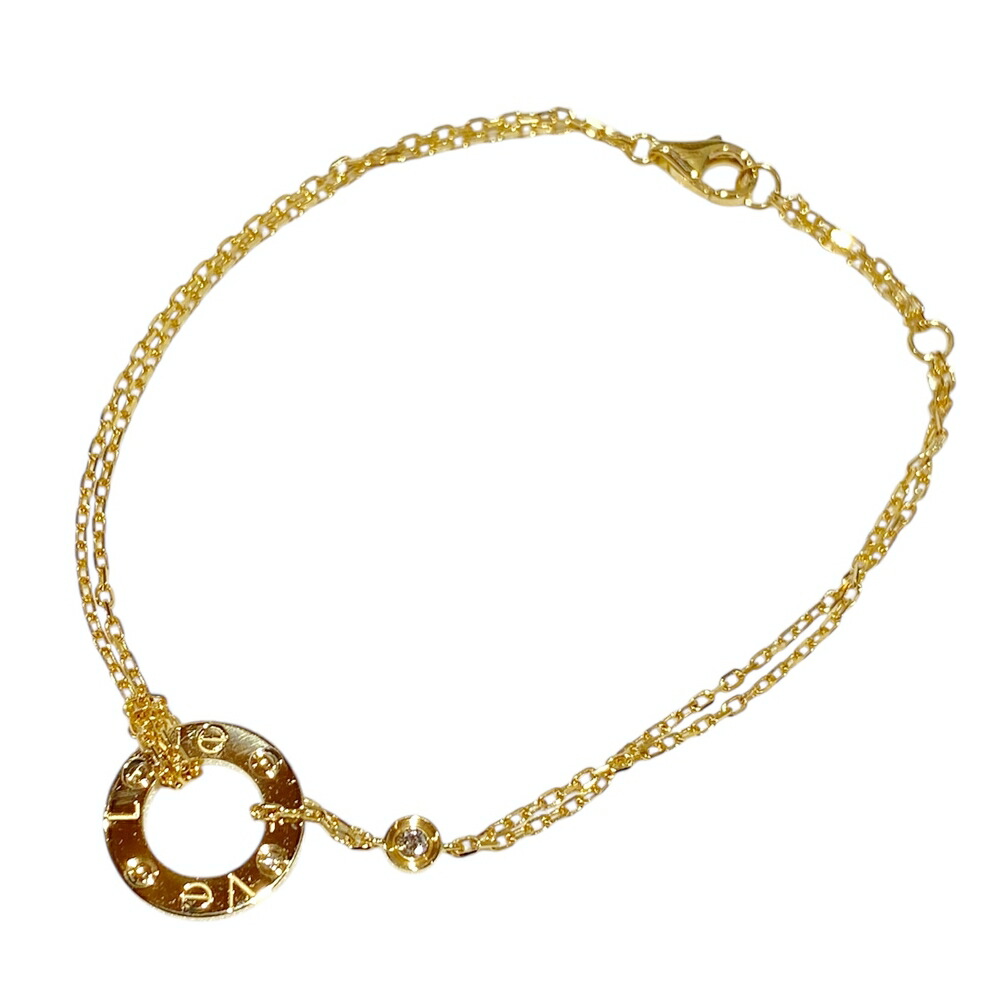 Cartier【カルティエ】LOVEブレスレット チェーン ダイヤモンド2石 K18YG/ダイヤモンド ブランドジュエリー アクセサリー【中古】 USED-SA 質屋 かんてい局 加古川店 A25-1040 005