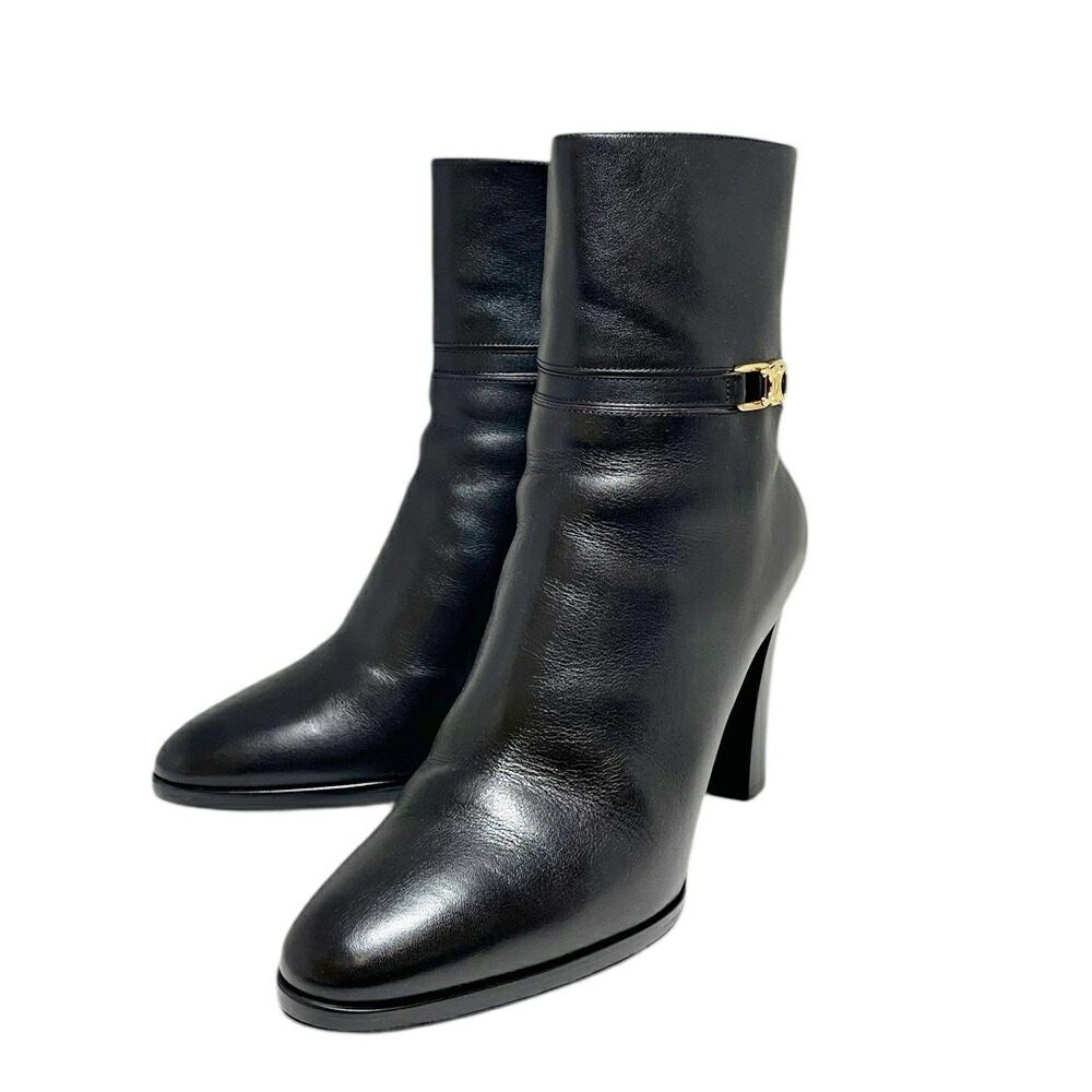 セリーヌフィービー期新品同様美品グリーンスウェード×黒カーフブーツ 定価15万円 org.jpg