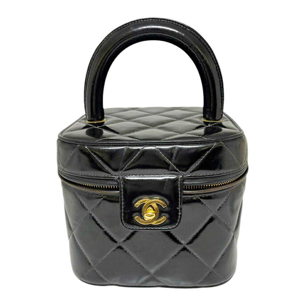 CHANEL【シャネル】バニティバッグ マトラッセ 専売特許なめし革 黒いこと ハンドバック ココマークCC かざり付ける合切袋【中古】 USED-B 一六銀行 かんてい局 加古川店 A25-0388 008