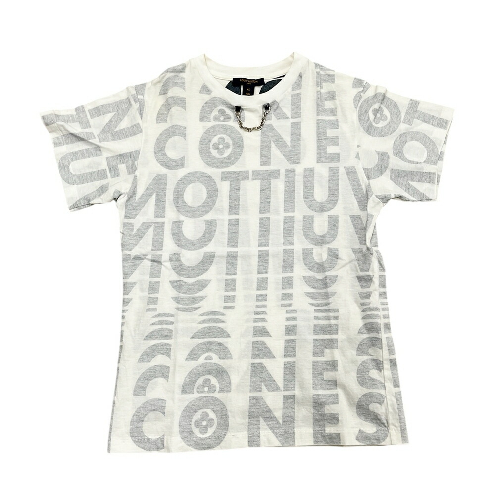 LOUIS VUITTON【ルイ・ヴィトン】 リバースシグネチャー ショートスリーブ コットン ホワイト Tシャツ カットソー トップス ブランドアパレル品 レディース メンズ【中古】USED-B 質屋 かんてい局 加古川店 A25-2088 004