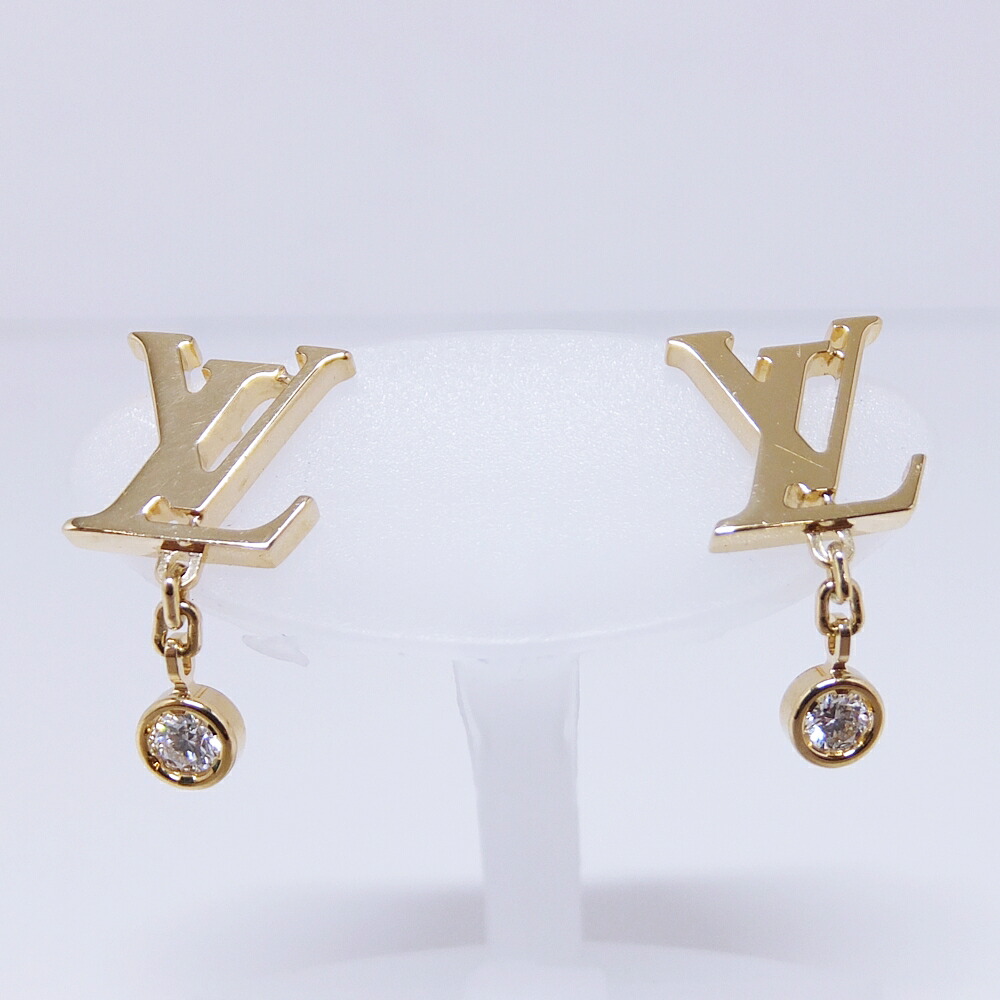 LOUIS VUITTON【ルイヴィトン】ピアス イディールブロッサムLV(イエローゴールド×ダイヤモンド) K18 ブランドジュエリー アクセサリー 【中古】 USED-SA 質屋 かんてい局 加古川店 A25-2719 005