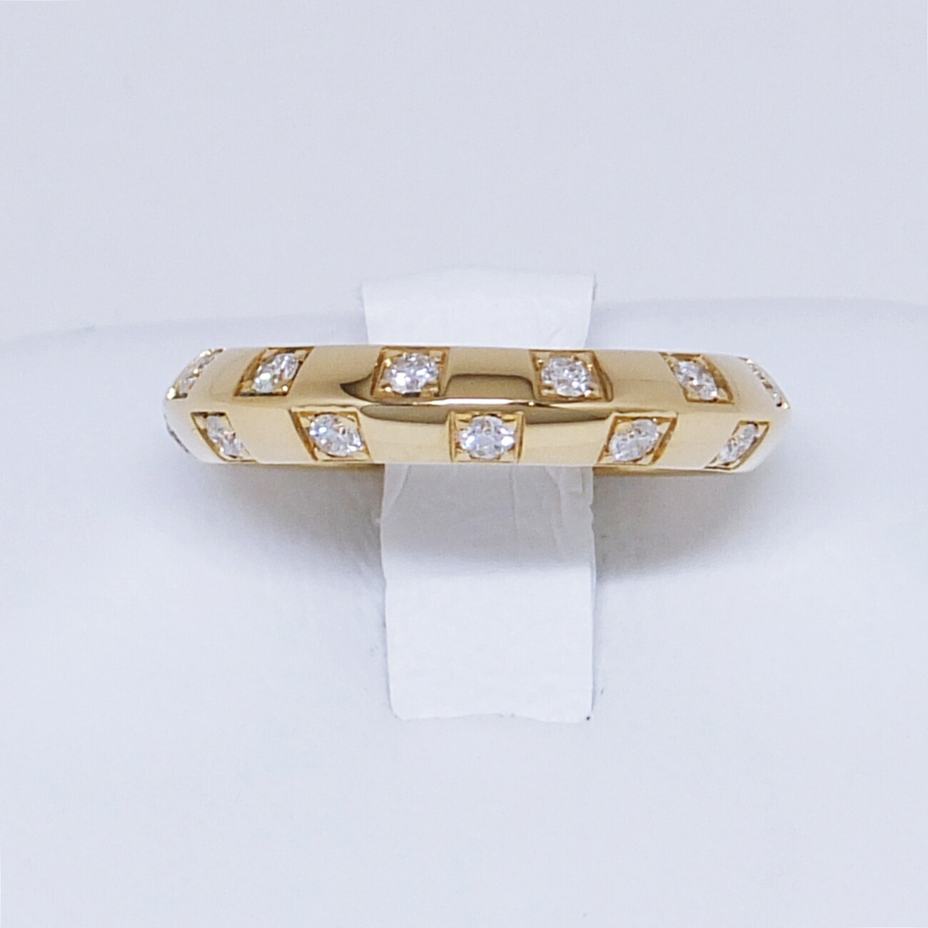 LOUIS VUITTON【ルイヴィトン】 リング ル ダミエ ドゥ ルイ・ヴィトン 3.5mm (イエローゴールド×ダイヤモンド) 指輪 サイズ47 6号 【中古】 USED-SA 質屋 かんてい局 加古川店 A25-3014 005|質屋かんてい局 加古川店