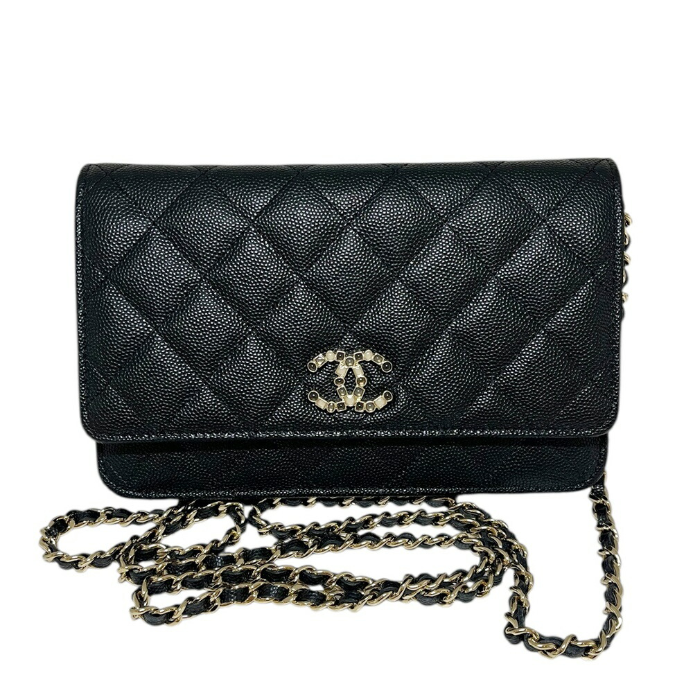 CHANEL【シャネル】AP3600 チェーンウォレット グレインドカーフスキン 三鞭酒ゴールド金具 黒いこと 長金入れ 肩肉 【中古】 USED-SA 一六銀行 かんてい局 加古川店 A25-3044 008