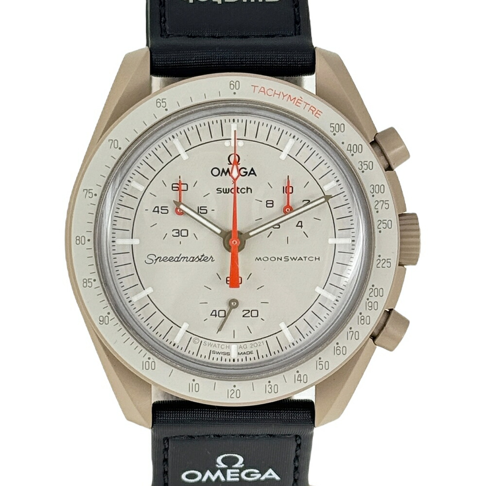 Omega×Swatch 【オメガ×スウォッチ】 SO33C100 スピードマスター ミッショントゥジュピター メンズウォッチ 腕時計 クオーツ時計 バイオセラミック Velcroストラップ クロノグラフ 生活防水 【中古】 USED-AB 質屋 かんてい局 加古川店 A2501575 007