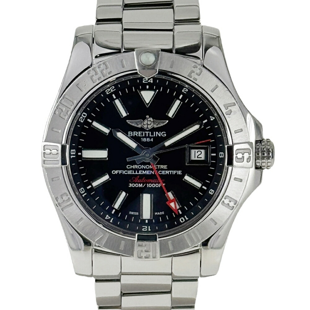 BREITLING 【ブライトリング】 A32390 アベンジャーII GMT ウオッチ メンズウォッチ 自動小銃一巻き 機械類式時辰儀 検査と修理済み 完成磨き済み デイト見せびらかす GMT役立つこと 300ｍ雨合羽 逆回転させる押しとどめるベゼル 黒文字盤 【中古】 USED-SA 一六銀行 かんてい局 加古川店 A2501981 007