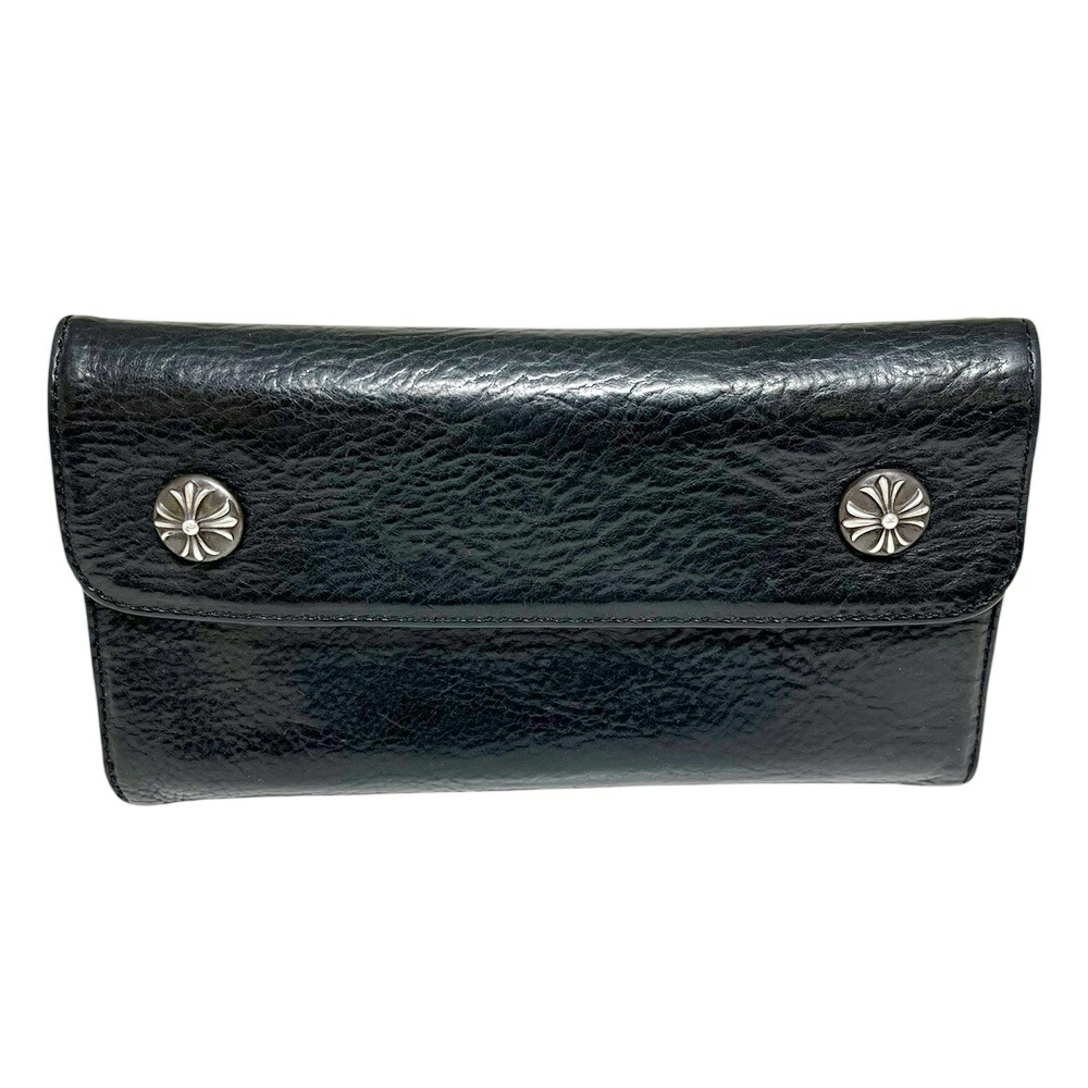 CHROME HEARTS【クロムハーツ】ウェーブウォレット レザー ブラック 長財布 財布 【中古】 USED-B 質屋 かんてい局 加古川店 A26-0405 008