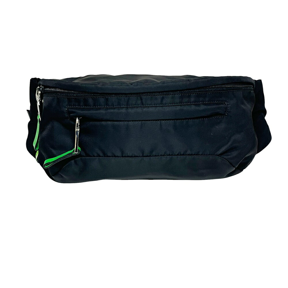 PRADA 【プラダ】 2VL008 ナイロン バミューダ ウエストバッグ ボディバッグ ブラック×グリーン ユニセックス 【中古】 USED-AB 質屋 かんてい局 加古川店 A26-0922 006|質屋かんてい局 加古川店