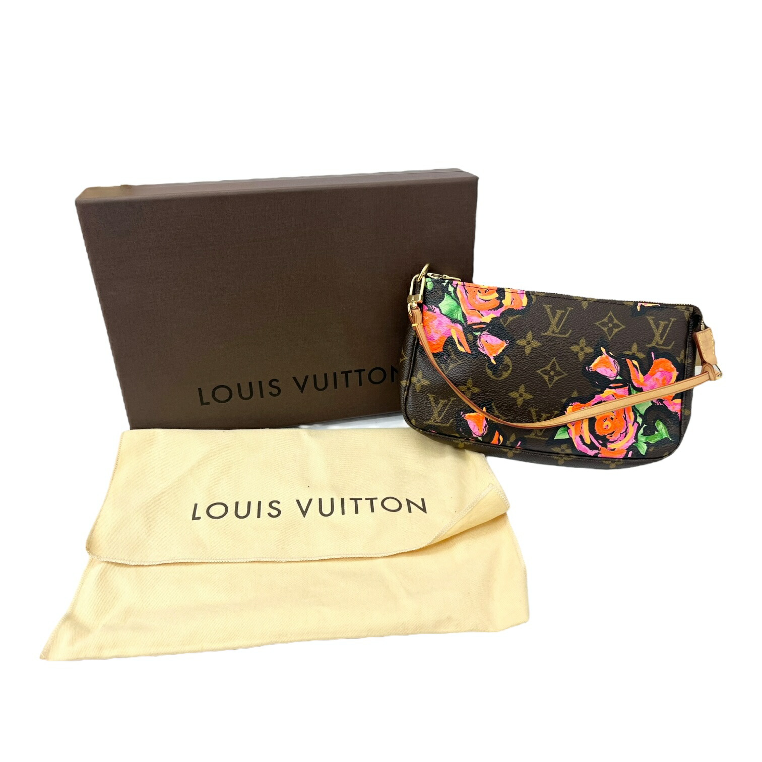 【中古】｜Louis Vuitton ルイヴィトン M48615 ポシェット･アクセソワール モノグラム サクラ色 赤銅色 添え物合財袋 一ショルダーバッグ
