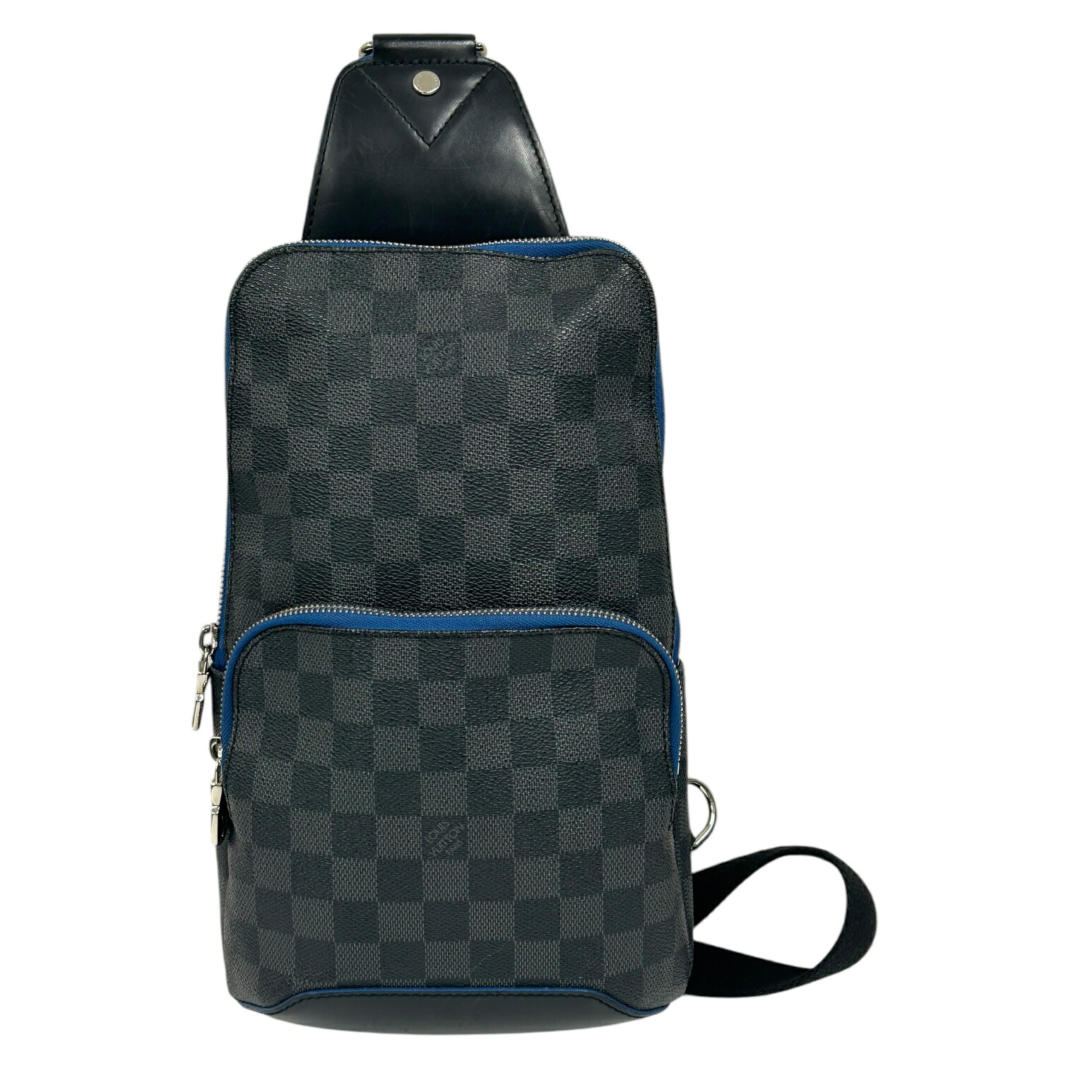 【中古】｜LOUIS VUITTON ルイヴィトン N40008 ダミエグラフィット アヴェニュースリングバッグ 上半身御徒面子 一肩肉 薄墨色 黒いこと メンズ なめし革