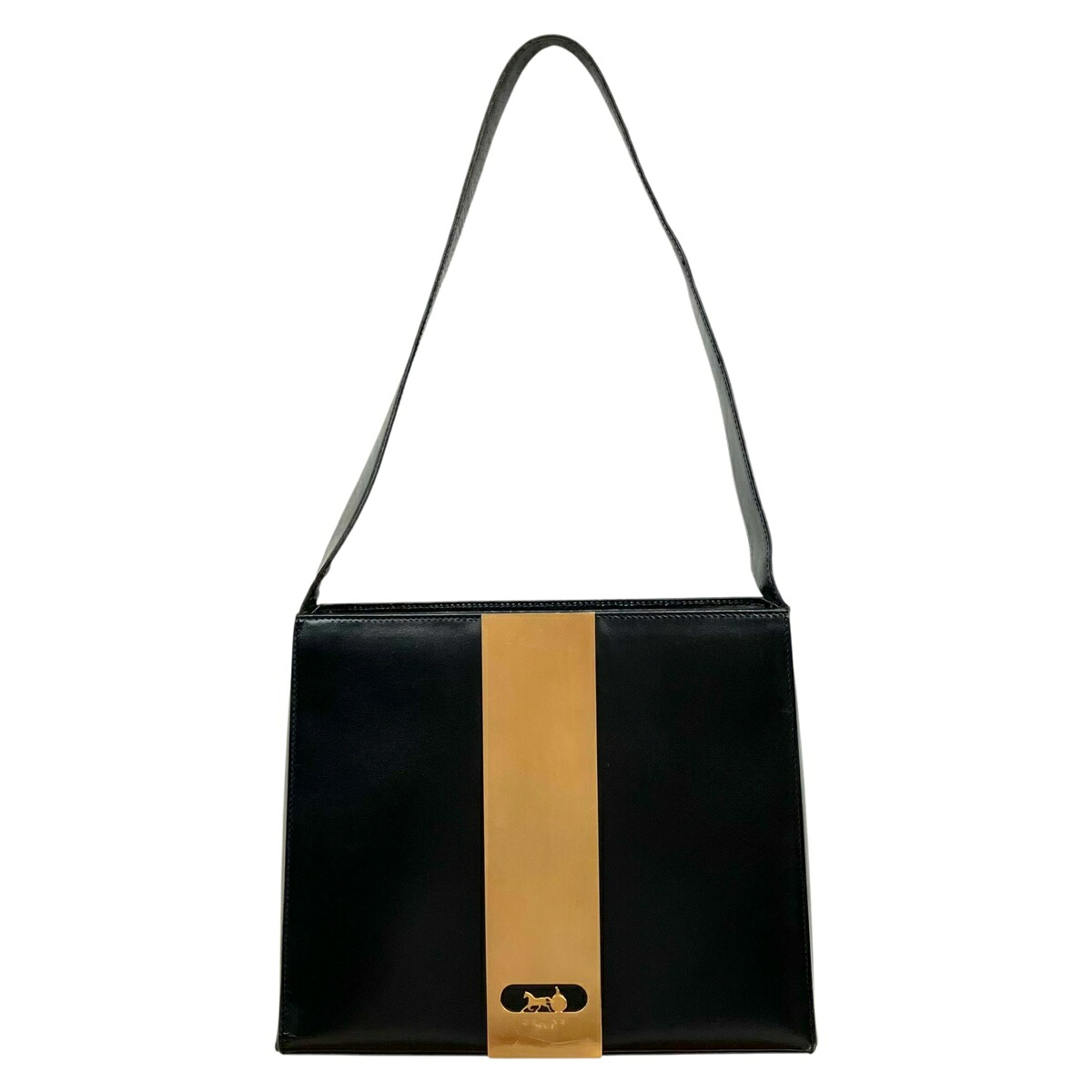 【中古】｜CELINE セリーヌ ヴィンテージ ワンショルダーバッグ レザー ブラック ゴールド金具 レディース｜質屋かんてい局市川インター店