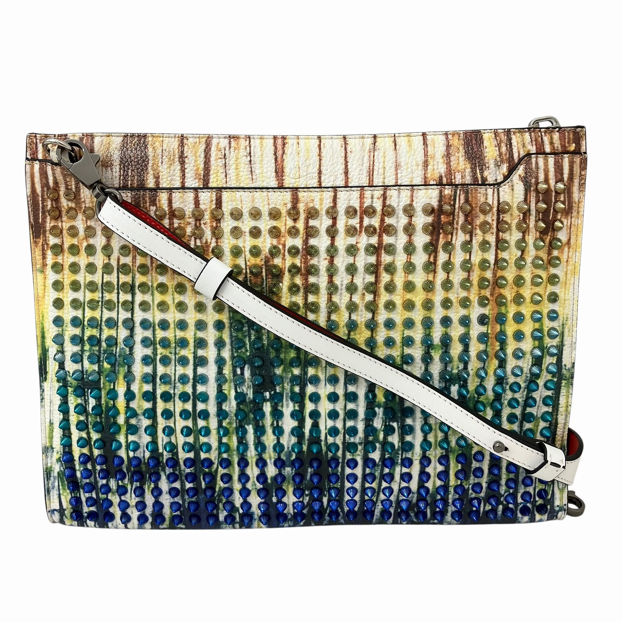 【中古】｜Christian Louboutin クリスチャンルブタン スタッズ 天の原車寄せ 2WAY クラッチペダル御徒面子 ショルダーバッグ