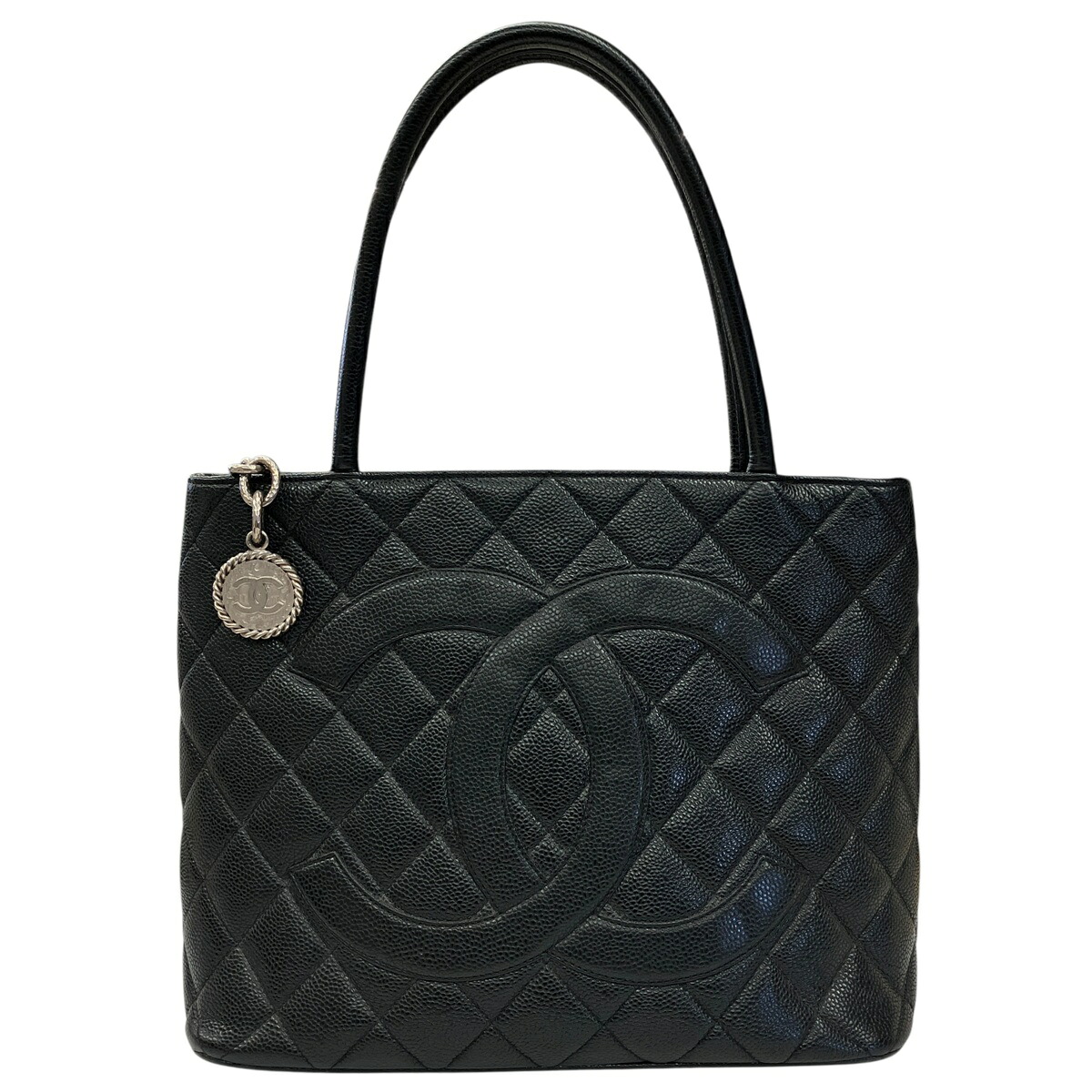 【中古】｜CHANEL シャネル  A01804 復刻トート ハンドバッグ ココマーク トートバッグ キャビアスキン ブラック レザー レディース