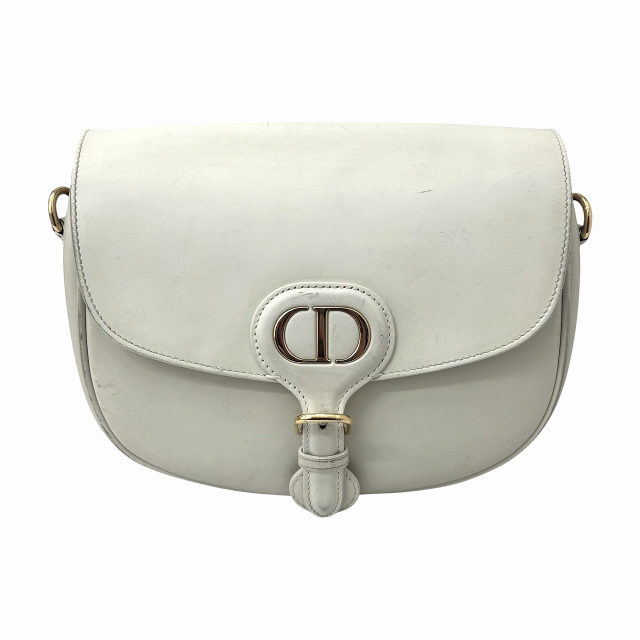 【中古】｜Dior クリスチャンディオール ボビー ショルダーバッグ 白いこと  並み並み なめし革 御徒面子
